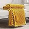DISSA Fleece Blanket Queen Size 90x90 Yellow Soft Plush Fluffy Fuzzy Warm Cozy Perfect Throw for Couch Bed Sofa with Pompom Fringe Flannel Blanket