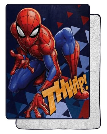 Northwest Marvel SpiderMan Blanket Crouched Action Stance 60 x 80 Silk Touch Back Throw