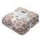 bearberry Fuzzy Leopard Knitted Throw Blanket Soft Cozy Warm Microfiber Blanket for Couch Sofa Bed Travel StoneCream 51x70