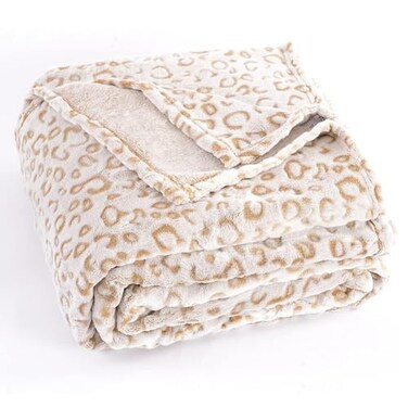 PLEASANT BOULEVARD Leopard Throw Blanket Fleece Premium Lightweight Cozy Warm Plush Microfiber Bedspread for Couch Sofa and Bed Brown King 108 x 90 inches