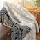 ELASAD Black and White Throw Blankets Knitted Modern Patterned Throw Blanket Soft Lightweight Woven Throw Blanket for Sofa Couch Bed and Living Room BlackWhite 50x70 Inch