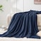 BEDELITE Fleece Throw Blanket for Couch 3D Ribbed Jacquard Soft and Warm Decorative Fuzzy Blanket Cozy Fluffy Plush Lightweight Navy Blue Throw Blankets for Bed Sofa 50x60 inches