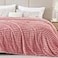 BEDELITE Fleece Blanket King Size 3D Ribbed Jacquard Soft and Warm Decorative Fuzzy Blankets Cozy Fluffy Plush Lightweight Throw Blankets for Couch Bed SofaPink 108x90 inches