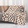 LOMAO Throw Blankets Flannel Blanket with Checkerboard Grid Pattern Soft Throw Blanket for Couch Bed Sofa Luxurious Warm and Cozy for All Seasons Khaki 60x80