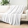 PAVILIA White Fleece Throw Blanket for Couch Soft Fuzzy Flannel Throw for Sofa Luxury Plush Microfiber Bed Blanket Cozy Home Decorative Velvet Gift Blanket 50x60