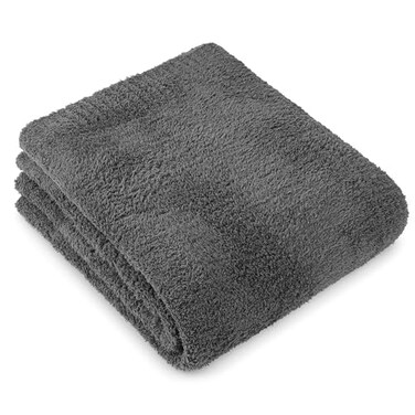PAVILIA Super Soft Throw Blanket for Couch Fluffy Cozy Lightweight Grey Blanket Large Fuzzy Warm Knit Blanket for Bed Sofa Dark Gray 60x80
