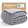 Bedsure Gentlesoft Sherpa Fleece Easter Blanket Twin Size for Bed Fluffy Cozy Cable Jacquard Tufted for Women Gift Thick and Warm Blanket for Winter Grey 60x80 Inches