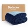 Bedsure Gentlesoft Sherpa Fleece Throw Blanket for Couch Fluffy Cozy Cable Jacquard Tufted Throw for Women Gift Thick and Warm Christmas Blanket for Winter Navy 50x60 Inches