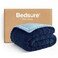 Bedsure Gentlesoft Sherpa Fleece Throw Blanket for Couch Fluffy Cozy Cable Jacquard Tufted Throw for Women Gift Thick and Warm Christmas Blanket for Winter Navy 50x60 Inches