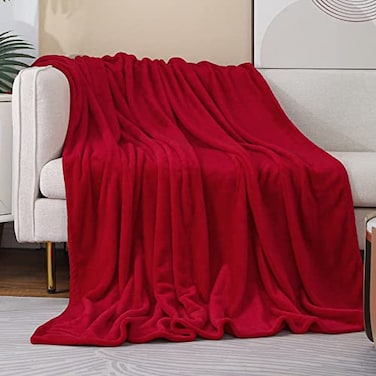 JIAHANNHA Red Throw Blanket Decorations Thin Fleece Blanket 50x60Super Soft Cozy Plush Throw Blanket for Couch Sofa BedWarm and Lightweight Bed Blankets for Adults