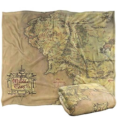 LOGOVISION The Lord of The Rings Blanket 50x60 Map of Middle Earth Silky Touch Super Soft Throw Blanket