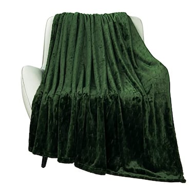 TOONOW Fleece Blanket Super Soft Cozy Throw Blanket 50 x 60 Lightweight Fuzzy Comfy Textured Flannel Blanket Warm Plush Throw Blankets for Couch Sofa Bed Olive Green