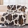 Bnuitland Brown Cow Print Throw Blanket with Storage Pouch 300 GSM Double Sided Fuzzy Decor Lap Blanket for BedSofaCouch Super Soft Cozy Flannel Throw Gift for Adults and Kids 5060 inch