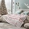 PAVILIA Red White Snowflake Reindeer Christmas Sherpa Throw Blanket Soft Reversible Fleece Sherpa 60x80 Winter Blanket for Couch Bed Christmas Decor