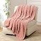 FY FIBER HOUSE Fleece Throw Blanket for Couch 300GSM Super Soft Plush Fuzzy Blankets Lap Blanket for Office Sofa 50x60 Inches Pink
