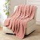 FY FIBER HOUSE Fleece Throw Blanket for Couch 300GSM Super Soft Plush Fuzzy Blankets Lap Blanket for Office Sofa 50x60 Inches Pink