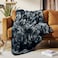 MOOFUN Faux Rabbit Fur Throw Blanket 60 x 80 inches Soft Fluffy Cozy Warm Fuzzy Machine Washable Durable Luxurious Blanket for Couch and Bed Black