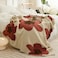 GunziStreet Floral Throw Blanket Big Flower Pattern Soft Cozy Warm Fuzzy Fluffy Microfiber Feather for Couch Bed Sofa Baby Pets Home Decor All Season Chen Red 47x59