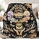 GOOMI Mushroom Decor Moth Moon Blanket Witch Gifts for Women Zodiac Witchy Hippie Fleece Blanket Gothic Gifts Sun Moon Throws Blanket 60x 50