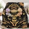 GOOMI Mushroom Decor Moth Moon Blanket Witch Gifts for Women Zodiac Witchy Hippie Fleece Blanket Gothic Gifts Sun Moon Throws Blanket 60x 50