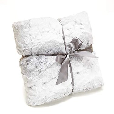 1i4 Group Outrageously Soft Throw Blanket Ultra Plush Minky Faux Fur Blanket Oversized 60 x 80 Inches Gray