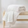 EverGrace Jacquard Boho Sherpa Fleece Throw Blanket for Couch Super Soft Cozy Fuzzy Plush Blankets for Winter Reversible Thick Warm Blanket for Bed Sofa Living Room Off White 50 x 60