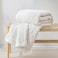 EverGrace Jacquard Boho Sherpa Fleece Throw Blanket for Couch Super Soft Cozy Fuzzy Plush Blankets for Winter Reversible Thick Warm Blanket for Bed Sofa Living Room Off White 50 x 60