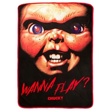 Silver Buffalo Chucky Wanna Play 45 x 60 Fleece Throw Soft and Cozy Blanket 180 GSM