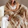 Netbors Plush Faux Rabbit Fur Bubble Throw Blanket Ultra Soft Cozy Blanket for Couch or Bed Luxury Living Room and Bedroom Decor Thick Warm Fluffy Fuzzy Gift Ready Package Camel Tint 50x60