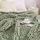 Admitrack Chunky Knit Blanket Throw 100 Hand Knit Chenille Throw Blanket for Sofa Home Decor Soft and Cozy Knitted Throw Blankets Sage Green51x63