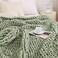Admitrack Chunky Knit Blanket Throw 100 Hand Knit Chenille Throw Blanket for Sofa Home Decor Soft and Cozy Knitted Throw Blankets Sage Green51x63