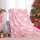 JarThenaAMCS Christmas Fuzzy Blanket 60 x 50 Inch Pink Santa Clause Xmas Tree Throw Soft Warm Winter Blanket for Home Chair Sofa Couch Bed
