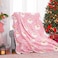 JarThenaAMCS Christmas Fuzzy Blanket 60 x 50 Inch Pink Santa Clause Xmas Tree Throw Soft Warm Winter Blanket for Home Chair Sofa Couch Bed