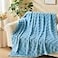 NEWCOSPLAY Super Soft Throw Blanket Blue Premium Silky Flannel Fleece 3D Checkered Lightweight Bed Blanket All Season Use Blue Checkered Throw50x70