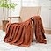 Puncuntex Burnt Orange Throw Blanket 5060 inches Fuzzy 3D Jacquard Decorative Flannel Fleece Super Soft Plush Cozy Blanket for Couch Sofa Chair Lightweight