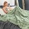 Cozy Bliss Faux Fur Throw Blanket for Couch Fuzzy Soft Plush Thick Bubble Blanket for Sofa Bedroom Living Room 60 80 Inches Sage Green