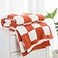 Carriediosa Checkered Throw Blanket 50 X 60 400GSM Ultra Soft Microfiber Fuzzy Fluffy Reversible Cute Preppy Knitted Blankets Cozy Plush Fall Throws for Couch Bed Sofa Rust