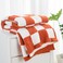 Carriediosa Checkered Throw Blanket 50 X 60 400GSM Ultra Soft Microfiber Fuzzy Fluffy Reversible Cute Preppy Knitted Blankets Cozy Plush Fall Throws for Couch Bed Sofa Rust