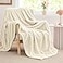BEDELITE Fleece Blanket Twin for Bed Couch 3D Jacquard Decorative Cream Throw Soft Cozy Warm Plush Fuzzy 60x80Inches