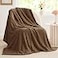 BEDELITE Fleece Blanket 3D Jacquard Decorative Brown Throw Blankets for Couch Bed Soft and Cozy Warm Plush Fluffy Blanket All Seasons Suitable 50x60Inches