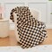 FY FIBER HOUSE Checkered Flannel Fleece Throw Blanket Soft Cozy Checkerboard Grid Print Chessboard Gingham Pattern Blankets for Bed Couch Sofa 40x50 Black Brown