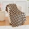 FY FIBER HOUSE Checkered Flannel Fleece Throw Blanket Soft Cozy Checkerboard Grid Print Chessboard Gingham Pattern Blankets for Bed Couch Sofa 40x50 Black Brown