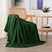 Linecooo Green Fleece Throw Blanket 5060 for Couch Sofa BedSuper Soft Cozy Plush Microfiber Flannel Blanket with Stripes Design Lightweight for Adults Woman Girls