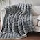 Serenhom 50x60 Inches UltraSoft Fuzzy Faux Fur Plush Throw Blanket Thick Warm Sherpa for Couch Sofa Bedroom Camping Decorative Blanket for Cozy Warmth Bubble Grey