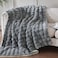 Serenhom 50x60 Inches UltraSoft Fuzzy Faux Fur Plush Throw Blanket Thick Warm Sherpa for Couch Sofa Bedroom Camping Decorative Blanket for Cozy Warmth Bubble Grey