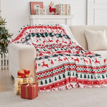Gogreen Cozy Blanket Printed Twin Christmas Blanket 300 GSM Fleece for Home Decoration Ultra Soft Microfiber Twin 60 x 80 E