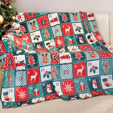 Gogreen Cozy Blanket Printed Christmas 300 GSM Fleece for Home Decoration Ultra Soft Microfiber Throw 50 x 60 D