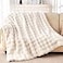 Nobleer Luxury Faux Rabbit Fur Throw Blanket Soft Bubble Fluffy Blanket Cozy Fuzzy Throw Blankets for Bed Sofa Couch Decorative Thick Warm Plush Fuzzy Elegant Soft Mink Blanket 50 x 60Cream White