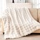 Nobleer Luxury Faux Rabbit Fur Throw Blanket Soft Bubble Fluffy Blanket Cozy Fuzzy Throw Blankets for Bed Sofa Couch Decorative Thick Warm Plush Fuzzy Elegant Soft Mink Blanket 50 x 60Cream White