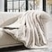 EVERGRACEHOME Ultra Soft Luxury Fluffy Mink Faux Fur Throw Blanket Thick Warm Fall Winter Blankets for Bed Couch Cozy Plush Reversible Blanket for Chair Sofa Tipped Champagne Ivory 60x80